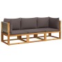 Garden sofa set with 3 pieces, solid acacia wood, and cushions. by , Outdoor sofas - Ref: Foro24-3278831, Price: 397,53 €, Di...