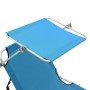 Tumbona plegable con toldo de acero azul turquesa de vidaXL, Tumbonas - Ref: Foro24-310326, Precio: 62,23 €, Descuento: %