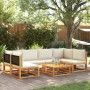 Gartensofagarnitur mit 7-teiligen Kissen aus massivem Akazienholz. von , Gartensets - Ref: Foro24-3278886, Preis: 761,66 €, R...