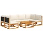 Garden sofa set with 7 pieces, solid acacia wood, and cushions. by , Garden sets - Ref: Foro24-3278886, Price: 761,66 €, Disc...