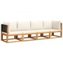 Solid acacia wood garden sofa set with 4 cushions. by , Garden sets - Ref: Foro24-3278878, Price: 484,73 €, Discount: %