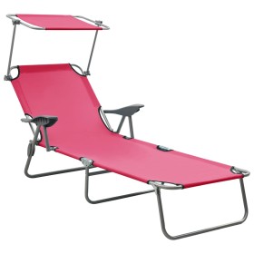 Garden lounge chair with pink steel canopy by vidaXL, Loungers - Ref: Foro24-310337, Price: 91,85 €, Discount: %