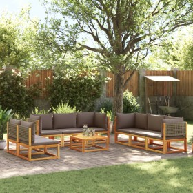 Garden sofa set with 9 pieces, solid acacia wood, and cushions. by , Garden sets - Ref: Foro24-3278903, Price: 1,00 €, Discou...