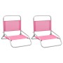 Folding beach chairs 2 units pink fabric by vidaXL, Garden chairs - Ref: Foro24-310372, Price: 70,99 €, Discount: %