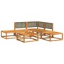 Garden sofa set with 6 pieces, solid acacia wood, and cushions. by , Garden sets - Ref: Foro24-3278892, Price: 571,74 €, Disc...