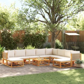 Garden sofa set with 11 pieces, solid acacia wood with cushions. by , Garden sets - Ref: Foro24-3278929, Price: 1,00 €, Disco...