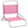 Folding beach chairs 2 units pink fabric by vidaXL, Garden chairs - Ref: Foro24-310372, Price: 70,99 €, Discount: %