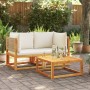 Corner garden sofas with 2-piece solid acacia wood cushions by , Garden sets - Ref: Foro24-3278922, Price: 278,99 €, Discount: %