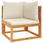 Corner garden sofas with 2-piece solid acacia wood cushions by , Garden sets - Ref: Foro24-3278922, Price: 278,99 €, Discount: %