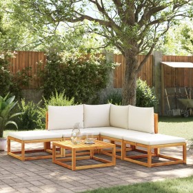 Garden sofa set with 6 pieces, solid acacia wood, and cushions. by , Outdoor sofas - Ref: Foro24-3278846, Price: 582,99 €, Di...