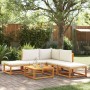 Garden sofa set with 6 pieces, solid acacia wood, and cushions. by , Outdoor sofas - Ref: Foro24-3278846, Price: 581,51 €, Di...