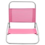 Folding beach chairs 2 units pink fabric by vidaXL, Garden chairs - Ref: Foro24-310372, Price: 70,99 €, Discount: %