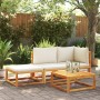 Gartensofagarnitur mit 3-teiligen Kissen aus massivem Akazienholz. von , Outdoor-Sofas - Ref: Foro24-3278867, Preis: 333,20 €...