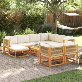 Gartensofagarnitur mit 10-teiligen Kissen aus massivem Akazienholz. von , Outdoor-Sofas - Ref: Foro24-3278859, Preis: 1,00 €,...