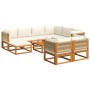 Garden sofa set with 10 pieces, solid acacia wood with cushions. by , Outdoor sofas - Ref: Foro24-3278859, Price: 1,00 €, Dis...