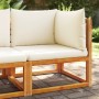 Ecksofa für den Garten mit massiven Akazienholz-Kissen. von , Outdoor-Sofas - Ref: Foro24-4008164, Preis: 151,15 €, Rabatt: %