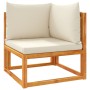 Corner garden sofa with solid acacia wood cushions by , Outdoor sofas - Ref: Foro24-4008164, Price: 150,86 €, Discount: %