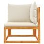 Corner garden sofa with solid acacia wood cushions by , Outdoor sofas - Ref: Foro24-4008164, Price: 150,86 €, Discount: %