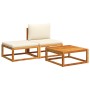 Garden sofa set with 3 pieces, solid acacia wood, and cushions. by , Outdoor sofas - Ref: Foro24-4008166, Price: 253,88 €, Di...