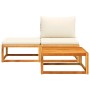 Garden sofa set with 3 pieces, solid acacia wood, and cushions. by , Outdoor sofas - Ref: Foro24-4008166, Price: 253,88 €, Di...