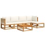 Garden sofa set with 6 pieces, solid acacia wood, and cushions. by , Outdoor sofas - Ref: Foro24-3278850, Price: 646,38 €, Di...