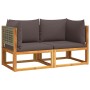 Ecksofas für den Garten mit 2-teiligen Kissen aus massivem Akazienholz. von , Gartensets - Ref: Foro24-3278899, Preis: 278,48...