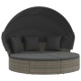 Garden sunbed with canopy and gray PE rattan cushions by , Outdoor beds - Ref: Foro24-362256, Price: 506,84 €, Discount: %