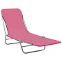 Folding loungers 2 units steel and pink fabric by vidaXL, Loungers - Ref: Foro24-310345, Price: 84,14 €, Discount: %