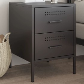 Black steel bedside table 36x39x50.5 cm by , Nightstands - Ref: Foro24-842922, Price: 85,52 €, Discount: %