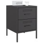 Black steel bedside table 36x39x50.5 cm by , Nightstands - Ref: Foro24-842922, Price: 85,52 €, Discount: %