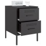 Black steel bedside table 36x39x50.5 cm by , Nightstands - Ref: Foro24-842922, Price: 85,52 €, Discount: %