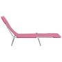 Folding loungers 2 units steel and pink fabric by vidaXL, Loungers - Ref: Foro24-310345, Price: 84,14 €, Discount: %