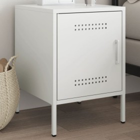 White steel bedside table 36x39x50.5 cm by , Nightstands - Ref: Foro24-842920, Price: 93,99 €, Discount: %