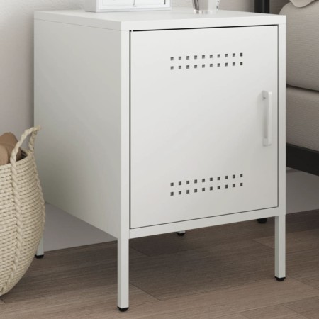 White steel bedside table 36x39x50.5 cm by , Nightstands - Ref: Foro24-842920, Price: 70,35 €, Discount: %