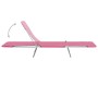 Folding loungers 2 units steel and pink fabric by vidaXL, Loungers - Ref: Foro24-310345, Price: 84,14 €, Discount: %