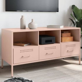 Mueble de TV acero laminado en frío rosa 100,5x39x50,5 cm de , Muebles TV - Ref: Foro24-843037, Precio: 204,99 €, Descuento: %