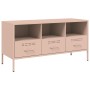 TV stand made of cold-rolled steel in pink, measuring 100.5x39x50.5 cm. by , TV Furniture - Ref: Foro24-843037, Price: 154,75...