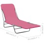 Folding loungers 2 units steel and pink fabric by vidaXL, Loungers - Ref: Foro24-310345, Price: 84,14 €, Discount: %