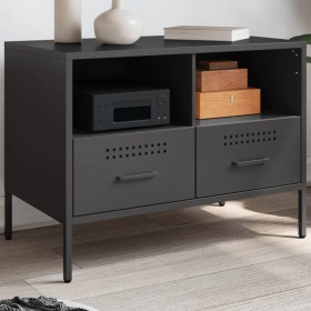 Mueble de TV acero laminado en frío negro 68x39x50,5 cm de , Muebles TV - Ref: Foro24-843042, Precio: 113,99 €, Descuento: %