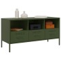 TV stand made of cold-rolled steel in olive green, measuring 100.5x39x50.5 cm. by , TV Furniture - Ref: Foro24-843040, Price:...