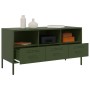 TV stand made of cold-rolled steel in olive green, measuring 100.5x39x50.5 cm. by , TV Furniture - Ref: Foro24-843040, Price:...