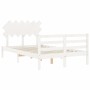 Estructura cama de matrimonio con cabecero madera maciza blanco de vidaXL, Camas y somieres - Ref: Foro24-3195262, Precio: 13...