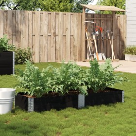 Solid black pine wood planter 150x50 cm by , Pots and planters - Ref: Foro24-3295404, Price: 43,87 €, Discount: %