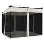 Cenador con paredes de malla acero crema 3x3 m de , Carpas y cenadores - Ref: Foro24-4003908, Precio: 354,77 €, Descuento: %