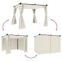 Gazebo with cream-colored steel curtains 3x3 m by , Tents and gazebos - Ref: Foro24-4003917, Price: 340,70 €, Discount: %