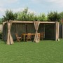 Cenador con cortinas acero taupe 6x3 m de , Carpas y cenadores - Ref: Foro24-4003922, Precio: 508,42 €, Descuento: %