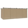 Cenador con cortinas acero taupe 6x3 m de , Carpas y cenadores - Ref: Foro24-4003922, Precio: 508,42 €, Descuento: %