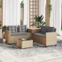 Gartensofa in L-Form mit Tisch und Kissen aus beigem PE-Rattan. von , Gartensets - Ref: Foro24-369030, Preis: 371,20 €, Rabat...