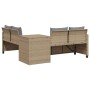 L-shaped garden sofa with table and beige PE rattan cushions by , Garden sets - Ref: Foro24-369030, Price: 371,20 €, Discount: %