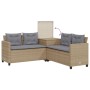 L-shaped garden sofa with table and beige PE rattan cushions by , Garden sets - Ref: Foro24-369030, Price: 371,20 €, Discount: %